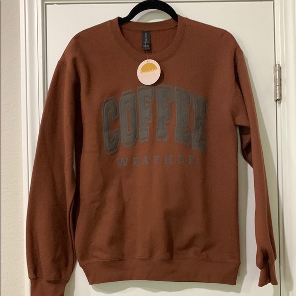 COFFEE WEATHER Crewneck Sweatshirt Small - Picture 1 of 5